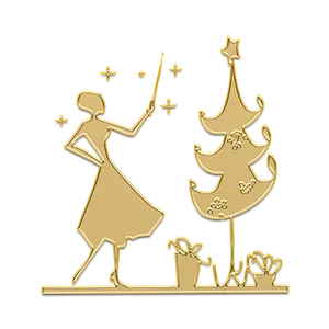 Golden Holiday Magic PNG Image