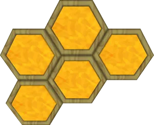 Golden Honeycomb Texture PNG Image