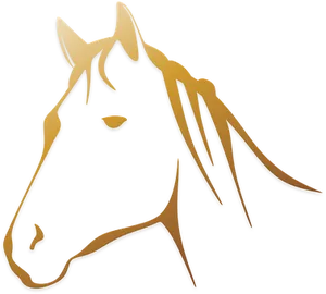 Golden Horse Logo Design PNG Image