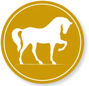 Golden Horse Silhouette Icon PNG Image