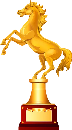 Golden Horse Trophy PNG Image