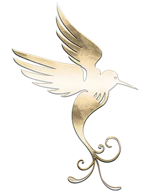 Golden Hummingbird Artwork PNG Image