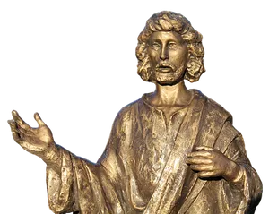 Golden Jesus Statue Bust PNG Image