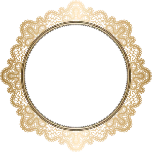 Golden Lace Frame Design PNG Image