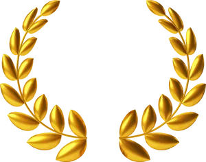 Golden Laurel Wreath Elements PNG Image