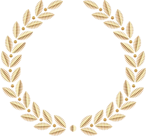 Golden Laurel Wreath Frame PNG Image