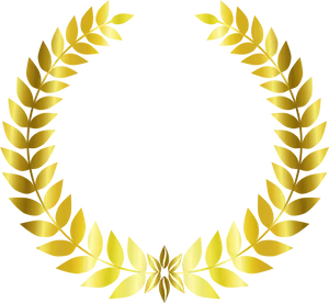 Golden Laurel Wreath Graphic PNG Image