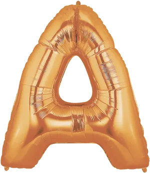 Golden Letter A Balloon PNG Image