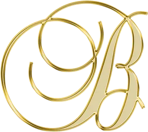 Golden Letter B Design PNG Image