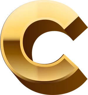 Golden Letter C Graphic PNG Image