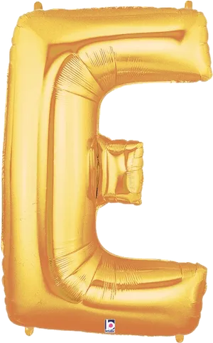 Golden Letter E Balloon PNG Image