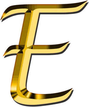 Golden Letter E Design PNG Image