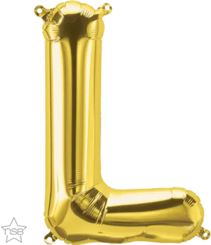 Golden Letter L Balloon PNG Image