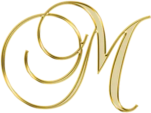 Golden Letter M PNG Image