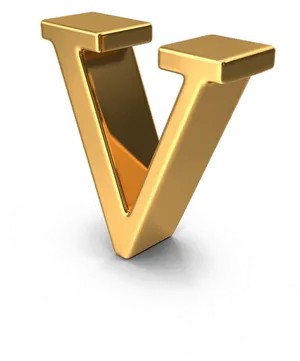 Golden Letter V3 D Rendering PNG Image