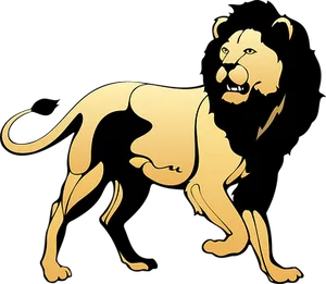 Golden_ Lion_ Silhouette PNG Image