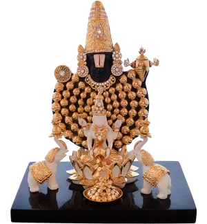 Golden_ Lord_ Balaji_ Statue PNG Image