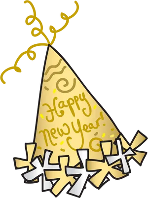 Golden New Year Party Hat PNG Image