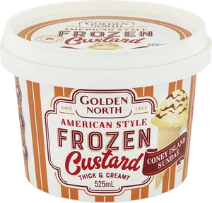 Golden North Frozen Custard Container PNG Image