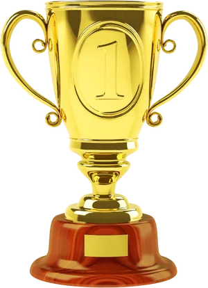 Golden Number One Trophy.png PNG Image