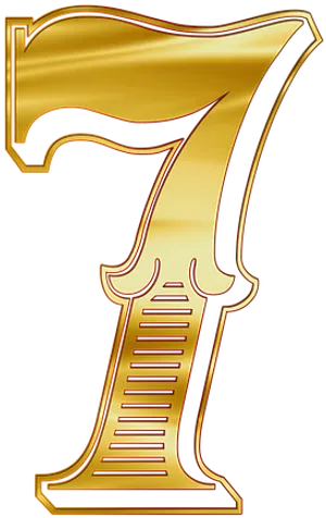 Golden Number7 Design PNG Image