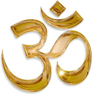 Golden Om Symbol Artistic Design PNG Image