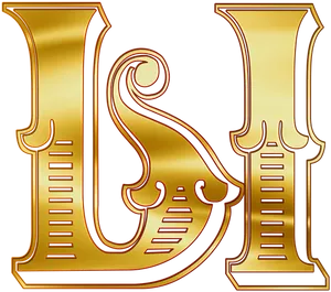 Golden Ornate Letter L PNG Image