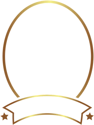 Golden Oval Framewith Banner PNG Image