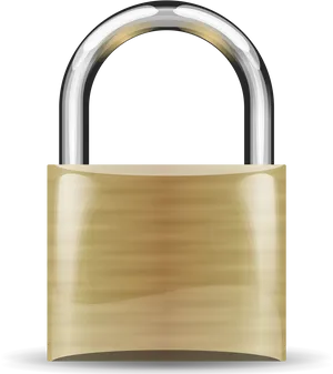 Golden Padlock Graphic PNG Image