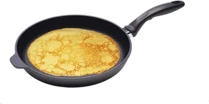 Golden Pancakein Frying Pan PNG Image