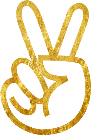 Golden Peace Symbol Graphic PNG Image