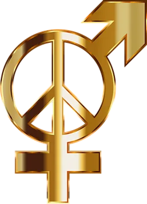 Golden Peaceand Gender Symbol PNG