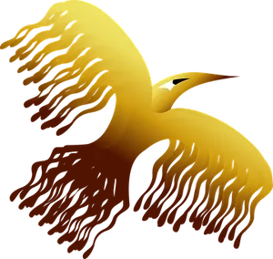 Golden Phoenix Artwork PNG Image