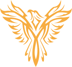 Golden Phoenix Silhouette PNG Image