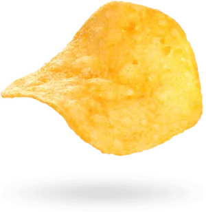 Golden Potato Chip Single Isolated PNG Image