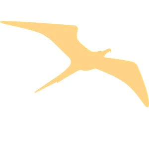 Golden Pterodactyl Silhouette PNG Image