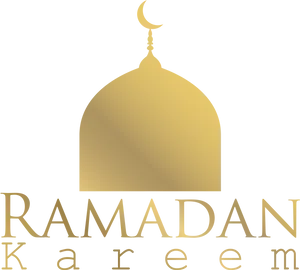 Golden Ramadan Kareem Dome PNG Image