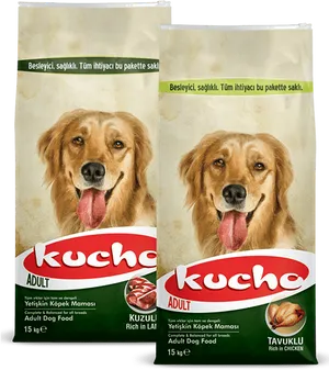 Golden Retriever Dog Food Packaging PNG Image