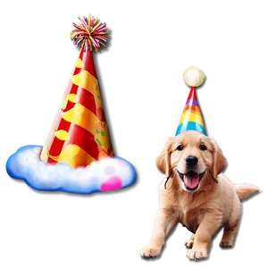 Golden Retriever Puppy Birthday Hat Png Vdy54 PNG Image