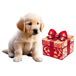 Golden Retriever Puppy With Bow Png Uca PNG Image