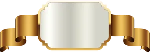 Golden Ribbon Banner Blank Label PNG Image