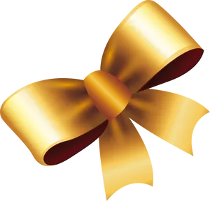 Golden Ribbon Bow Graphic PNG Image