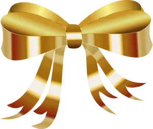 Golden Ribbon Bow Graphic PNG Image