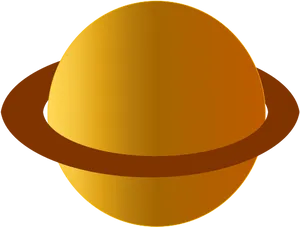 Golden Ringed Planet Graphic PNG Image