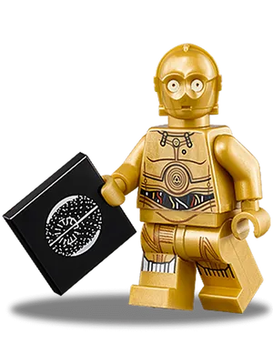 Golden Robot Minifigurewith Tile PNG Image