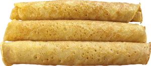 Golden Rolled Pancakes Stack PNG Image