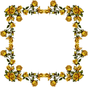 Golden Rose Frame Design PNG Image