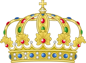 Golden Royal Crown Illustration PNG Image