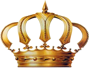 Golden Royal Crown Transparent Background PNG Image