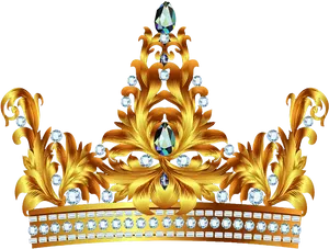 Golden Royal Crown Transparent Background PNG Image